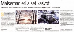 Bild des Zeitungsberichtes über die Ausstellung "Eurajoki ja Pyhähärvi kuvina" in der Zeitung Länsi-Suomi vom 10.10.2014